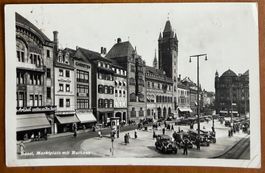 Basel - Markplatz - Oldtimer - 1938