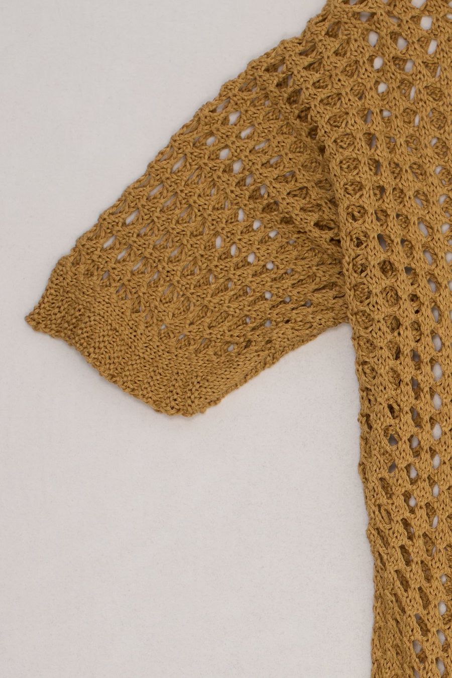 Top: Vintage Top Maille Ajourée Ocre T. L – Usato da Fribourg venduto da re-fine 5