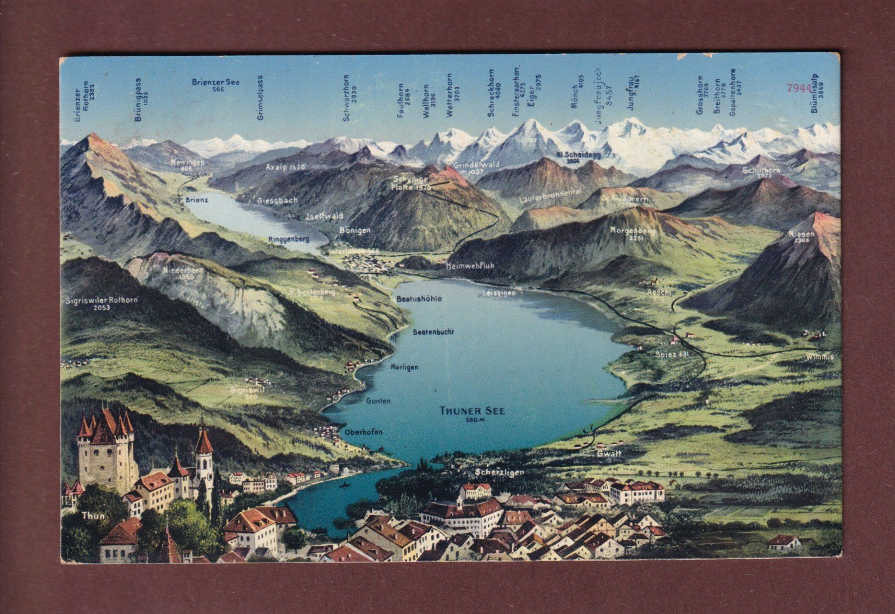 Cartoline postali: THUN und Umgebung - 1919 – Usato da Pully venduto da nicecards-shop
