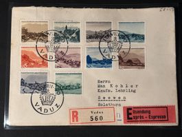 R-Express Brief 1946 von Vaduz nach Seewen (Sol.)