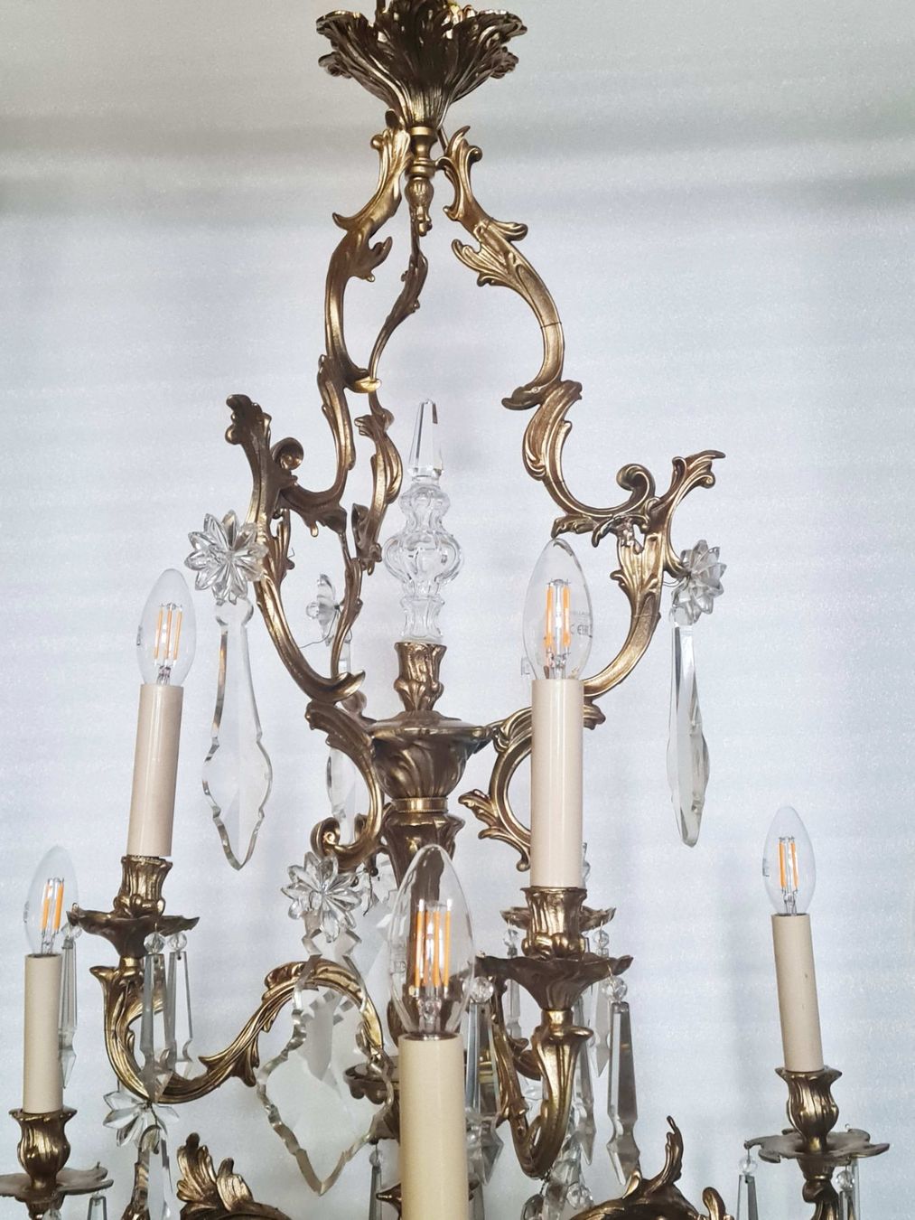 Kronleuchter & Deckenlampen: prächtiger antiker Kronleuchter, Korbform, Bronze, C59 – Gebraucht aus Gross Drewitz von Kronleuchter-online 3