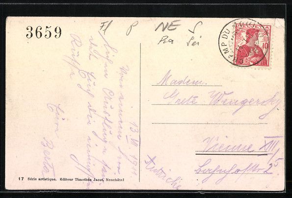 Cartoline postali: Champ du Moulin, Au Crépuscule, Abendst – Usato da Berlin venduto da bartko-reher 1
