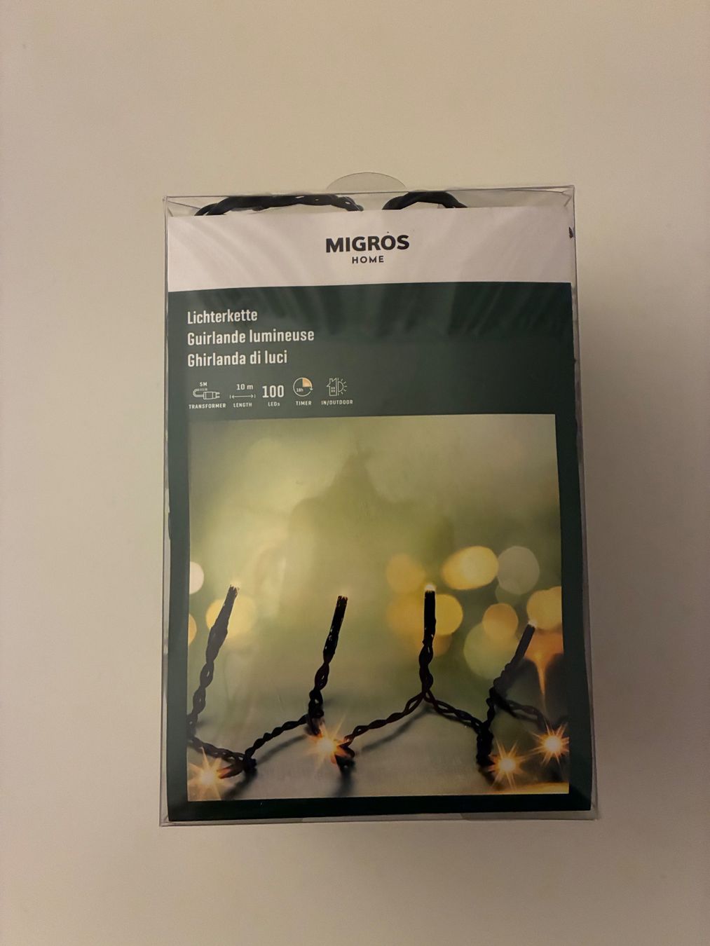 Ghirlande e barre luminose: Lichterkette, 10m, 100 LED, Aussen- oder Innenbereich, neu! – Nuovo e nell'imballaggio originale da Basel venduto da thr_5wxq