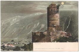 MARTIGNY en clair de lune, cpa Guggenheim ~1900