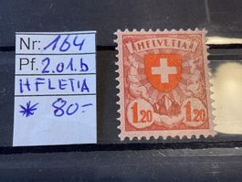 Wappenschild 164 Abart Pf. 2.01.b Spez. KW 80 Fr ungebraucht