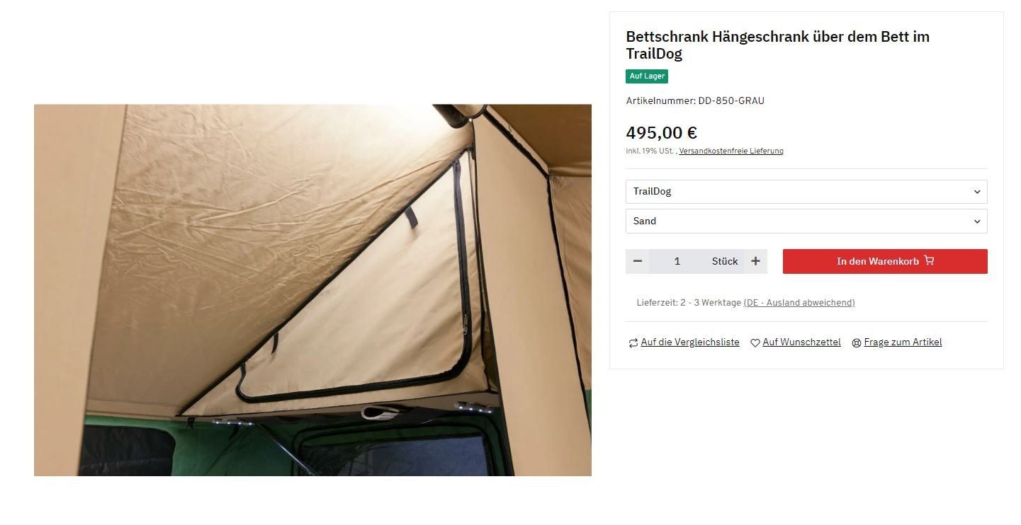 Camping Fahrzeuge: Hängeschrank TrailDog sand - NEU & OVP – Neu und originalverpackt aus Mittelhäusern von curi-drummer 2