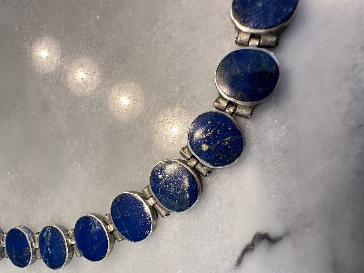 Catenine: Antike Halskette Silber mit Lapislazuli – Usato da Aarburg venduto da Schatzaffe 1