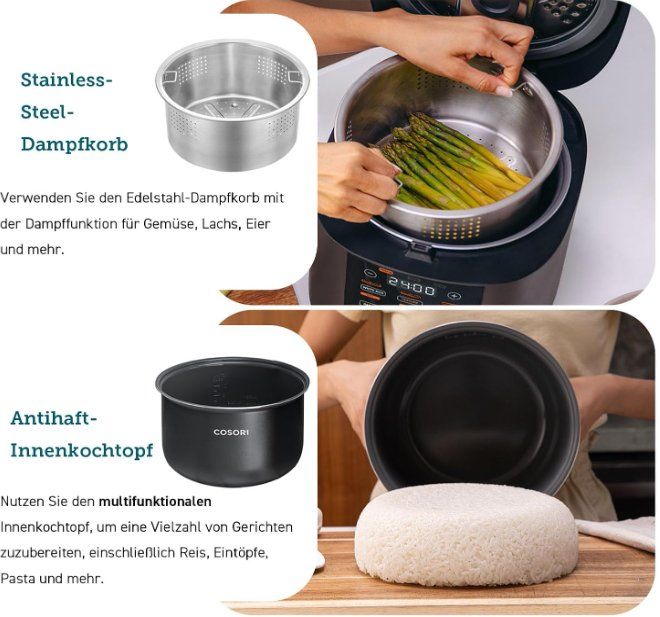 Cosori Elettrodomestici da cucina: Cosori Multi-/Reiskocher, 17 Programme – Usato da Neuhaus SG venduto da LENZ30 4