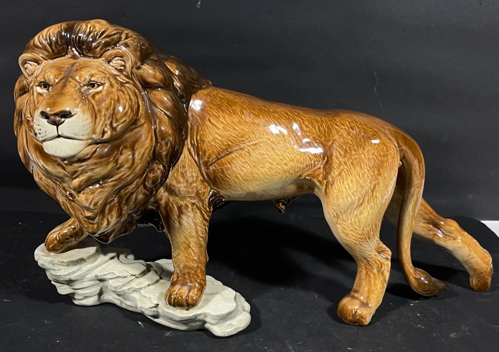 Figurine Lion En Verre épais - Déco Vintage - Transparent