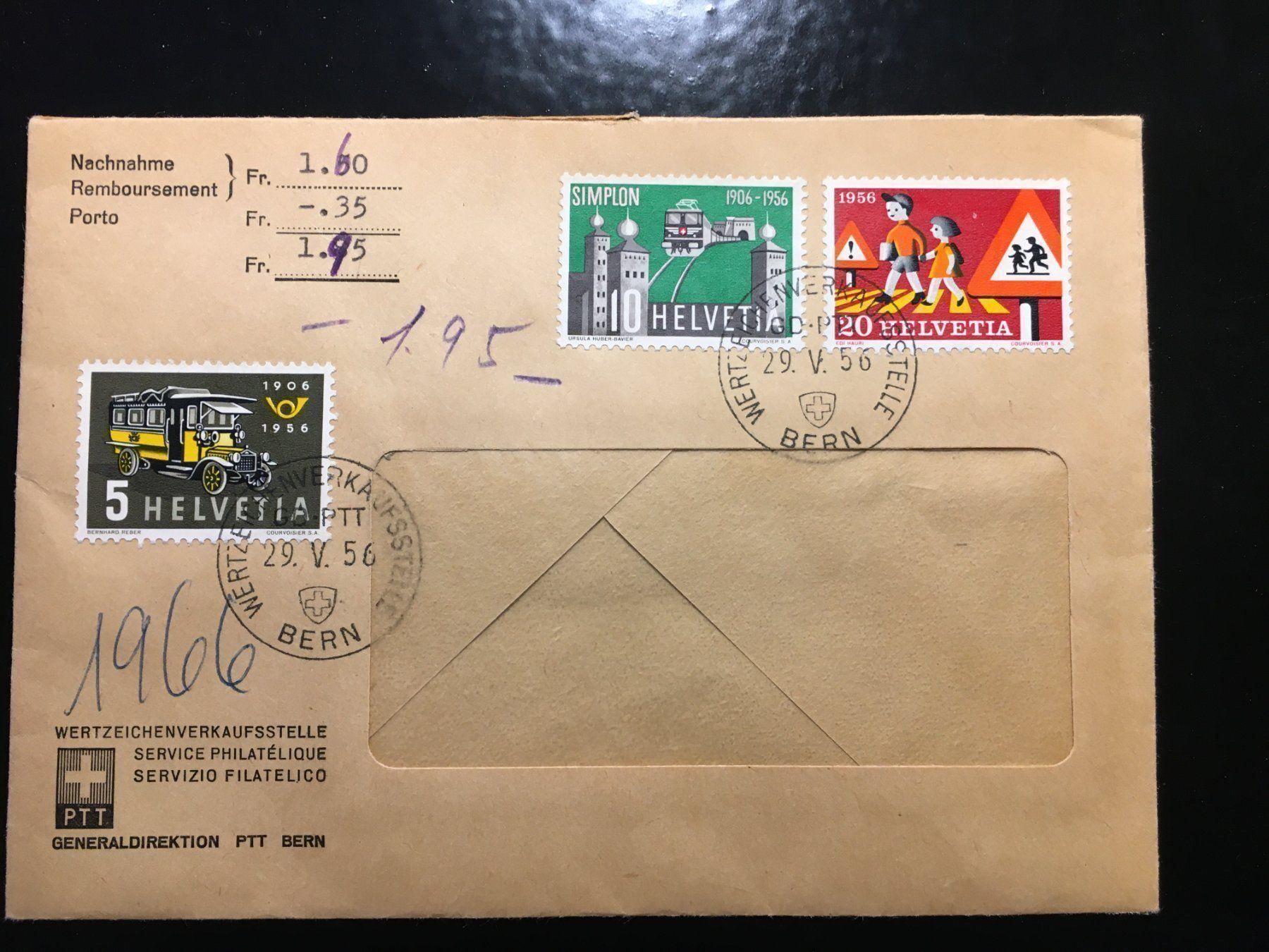 Alle Briefmarken: FDC Schweiz 29.05.1956 – Gebraucht aus Grand-Lancy von Dany1973