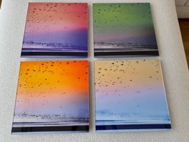 Acryl Bilder 4 Stück Art Kunst Foto