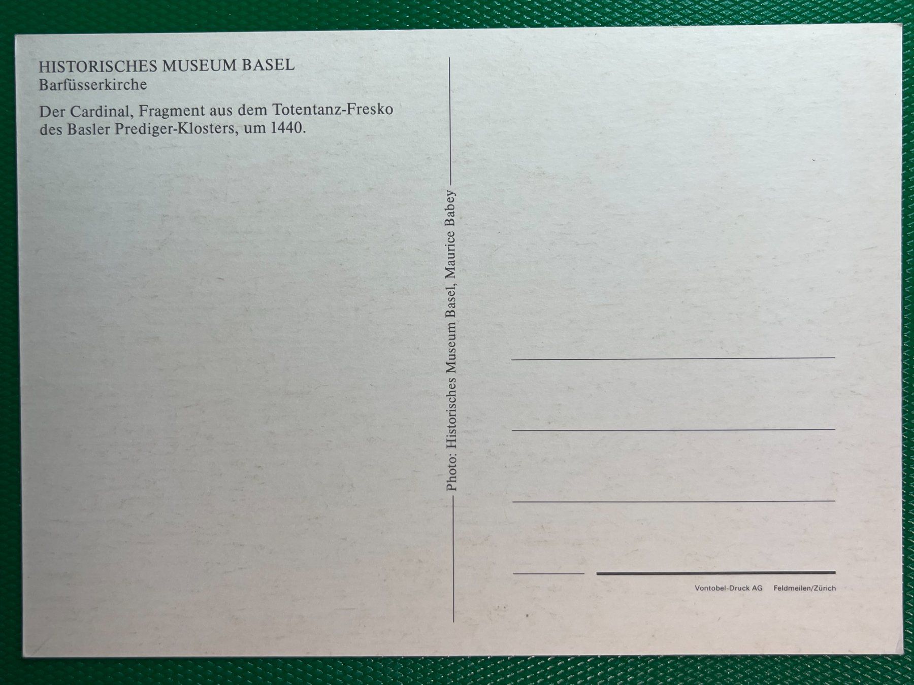 Cartoline postali: Der Kardinal -Barfüsserkirche – Usato da Steg VS venduto da _vinci_ 1