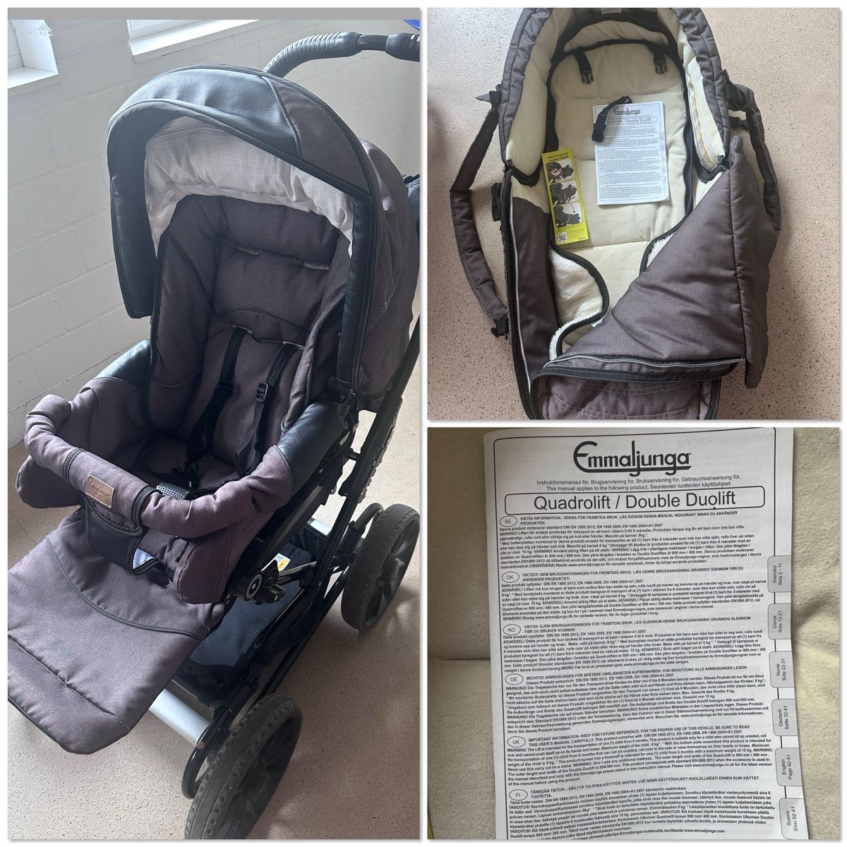 Emmaljunga Carrozzine: Emmaljunga Kinderwagen Duo – Usato da Nänikon venduto da Elias05 1