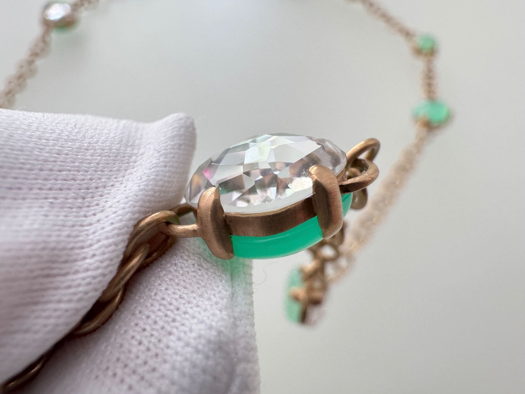 Pomellato Catenine: Long Collier Pomellato Capri en Or Rose Mat / Chrysoprases – Nuovo (secondo la descrizione) da Geneve venduto da iBest 6