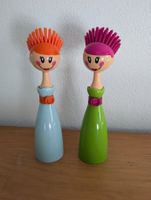 2x Abwaschbuersten Kinderdesign mit Buerste orange/pink