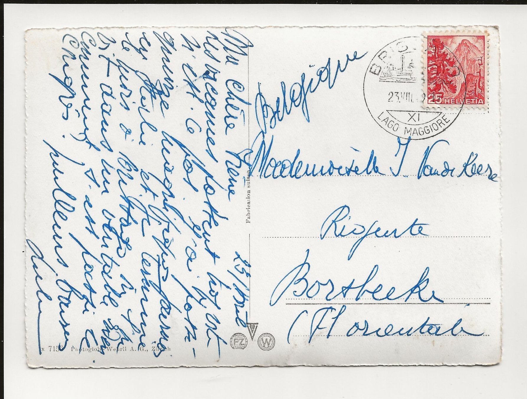Cartoline postali: AK 1949  Brissago am Lago Maggiore – Usato da Greifensee venduto da 315WDO 1