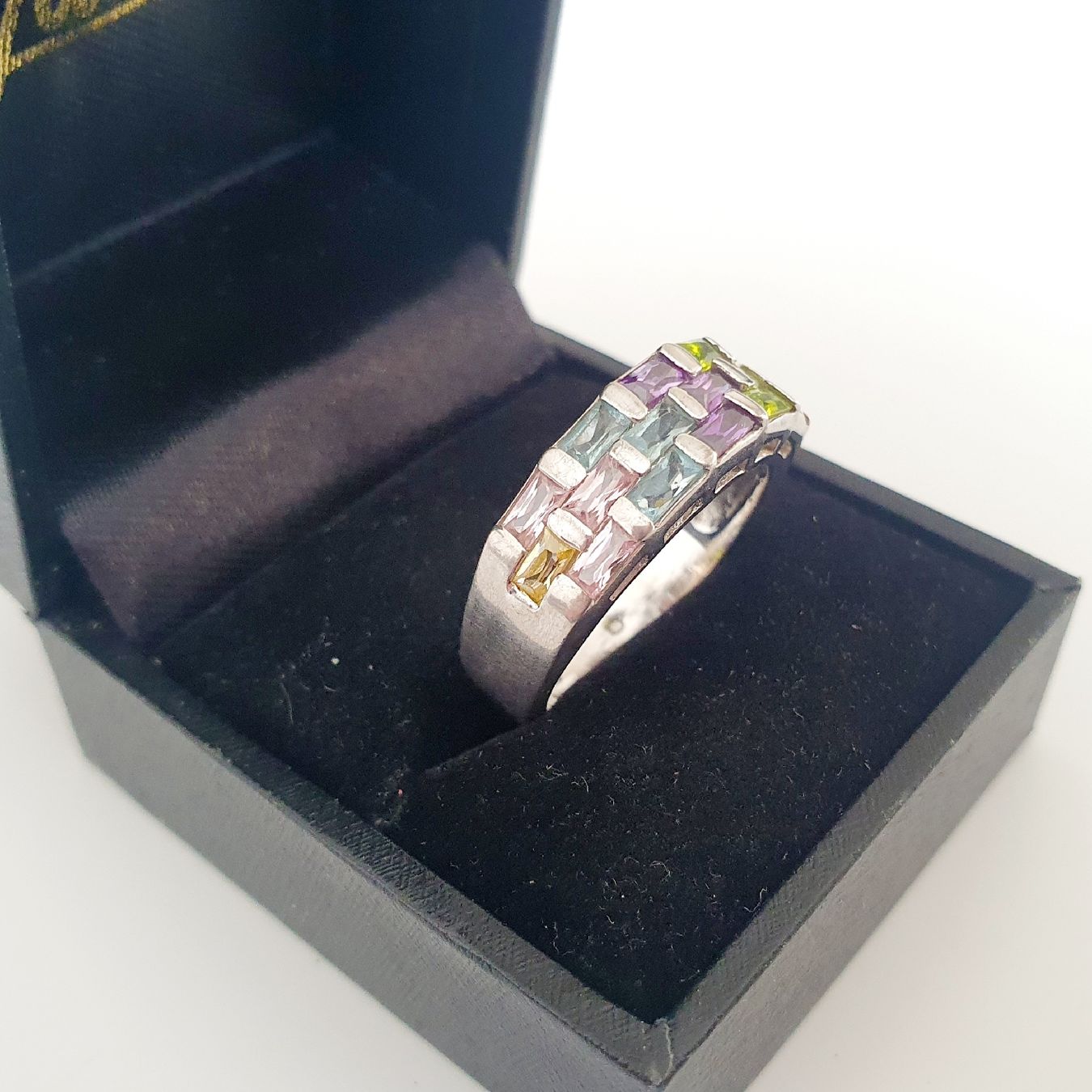 Anelli: Silberring 925 mit bunten Steinen, Grösse 19.3 mm, – Usato da Kreuzlingen venduto da Wunderkiste123 1