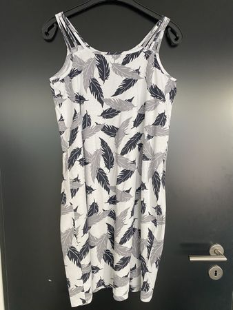Trägerkleid weiss-schwarz-grau Gr.44 100%Baumwolle