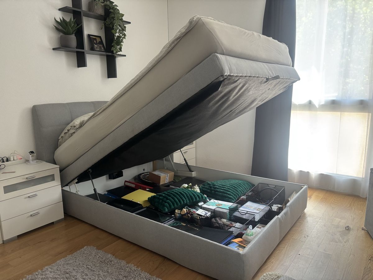 Letti: Boxspringbett mit Bettkasten grau 140x200 – Usato da Staufen venduto da sarinaluescher 3