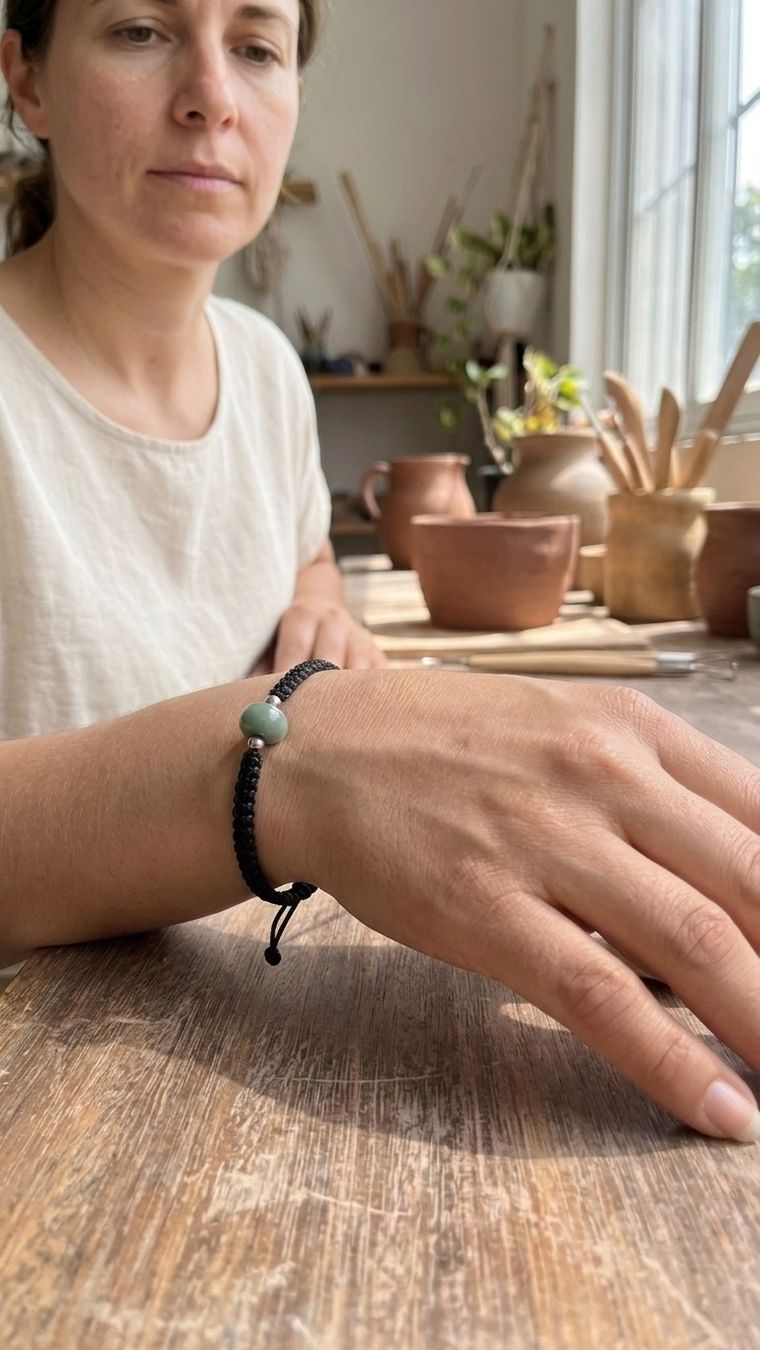 Bracciali & Braccialetti: Armband mit Jade und Silberkugeln – Nuovo e nell'imballaggio originale da Ruggell venduto da JadeShop 5