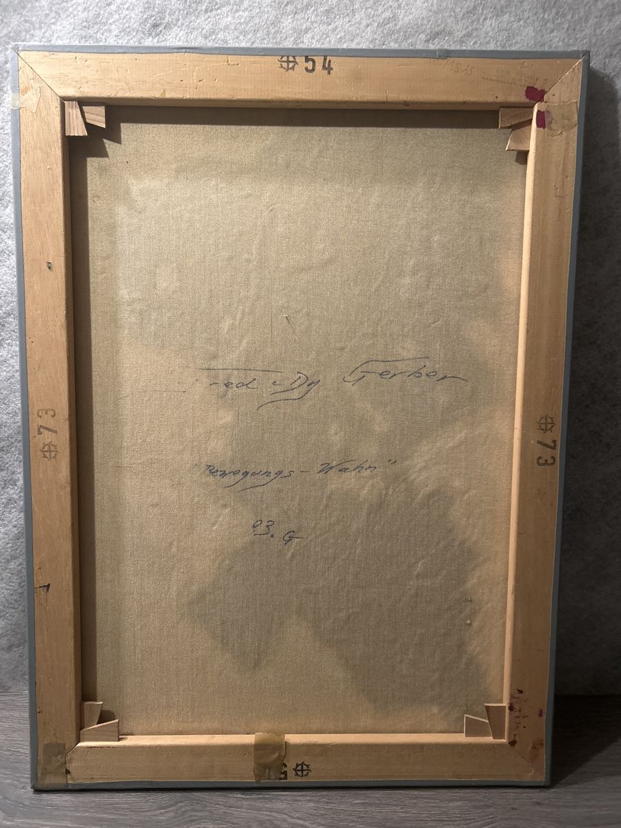 Dipinti: Gerber Gemälde "Bewegungs-Wahn" 83/87, Originalzustand – Usato da Glarus venduto da KunstWerkEr-LS87 5
