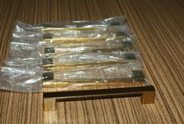 6 Griffe für Schubladen oder Schranktüren messingfarben