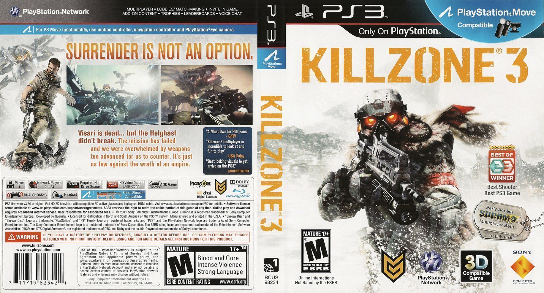 Giochi: Killzone 3 - PS3 – Usato da Carouge GE venduto da Franllo