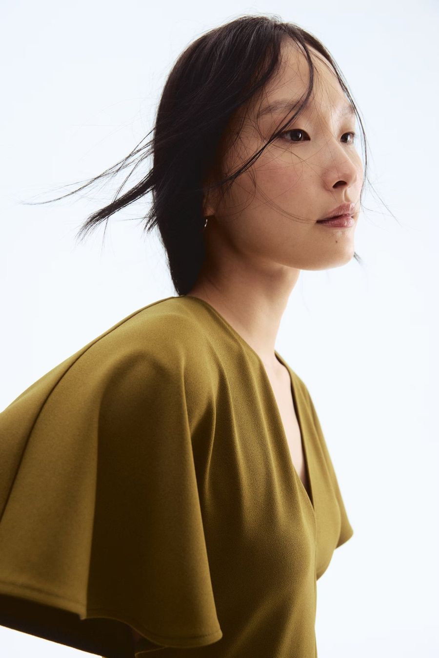 H&M Vestiti: Superbe Robe longueur Midi Olive Chic - Taille L H&M – Usato da Clarens venduto da fashionfou 2