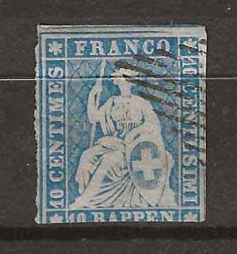 Tutti i francobolli: CH023f - Strubel no 23f obl. – Usato da Trélex venduto da Phil_Albert