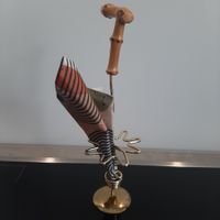 50er 60er Mid Century Serviettenständer Messing Vintage 22cm
