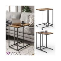 Industrial Mobiler Couchtisch mit Rollen - Antikholz-Optik