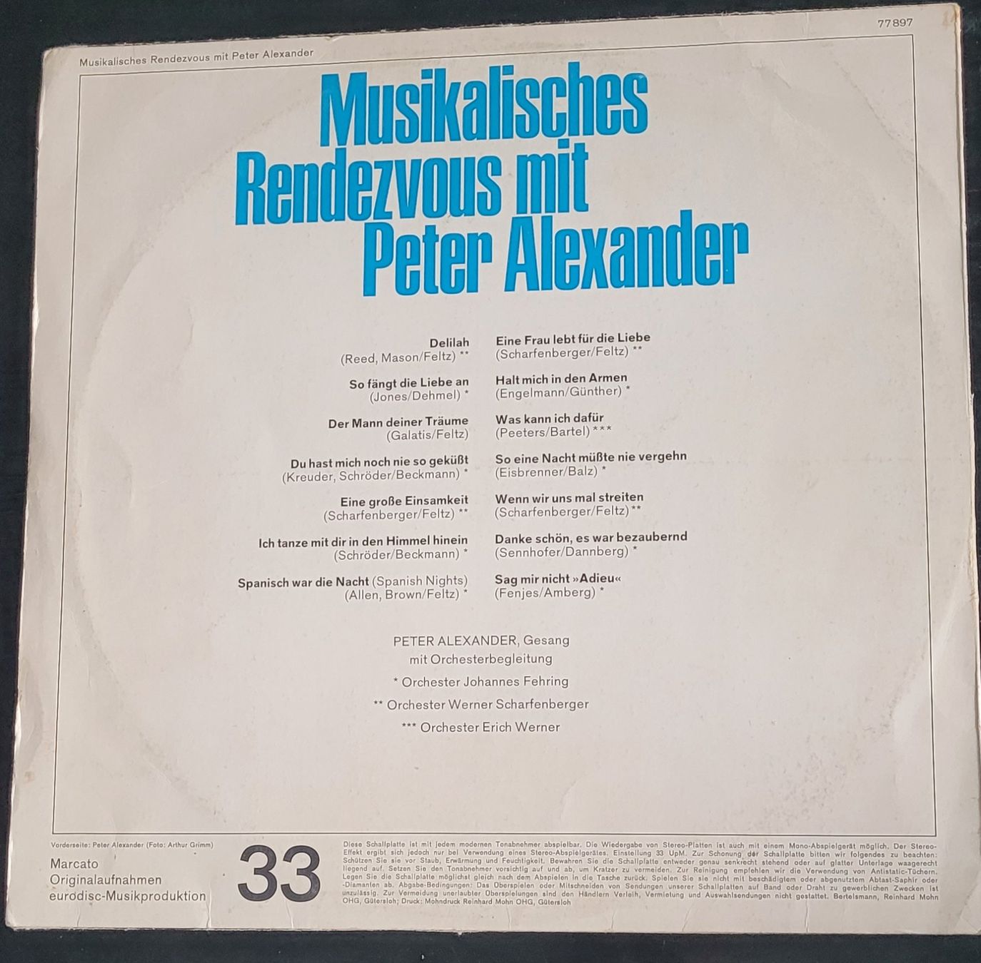 Dischi in vinile: Peter Alexander  Musikalisches Rendezvous 1968 – Usato da SCHÜBELBACH venduto da CoKaHa 1