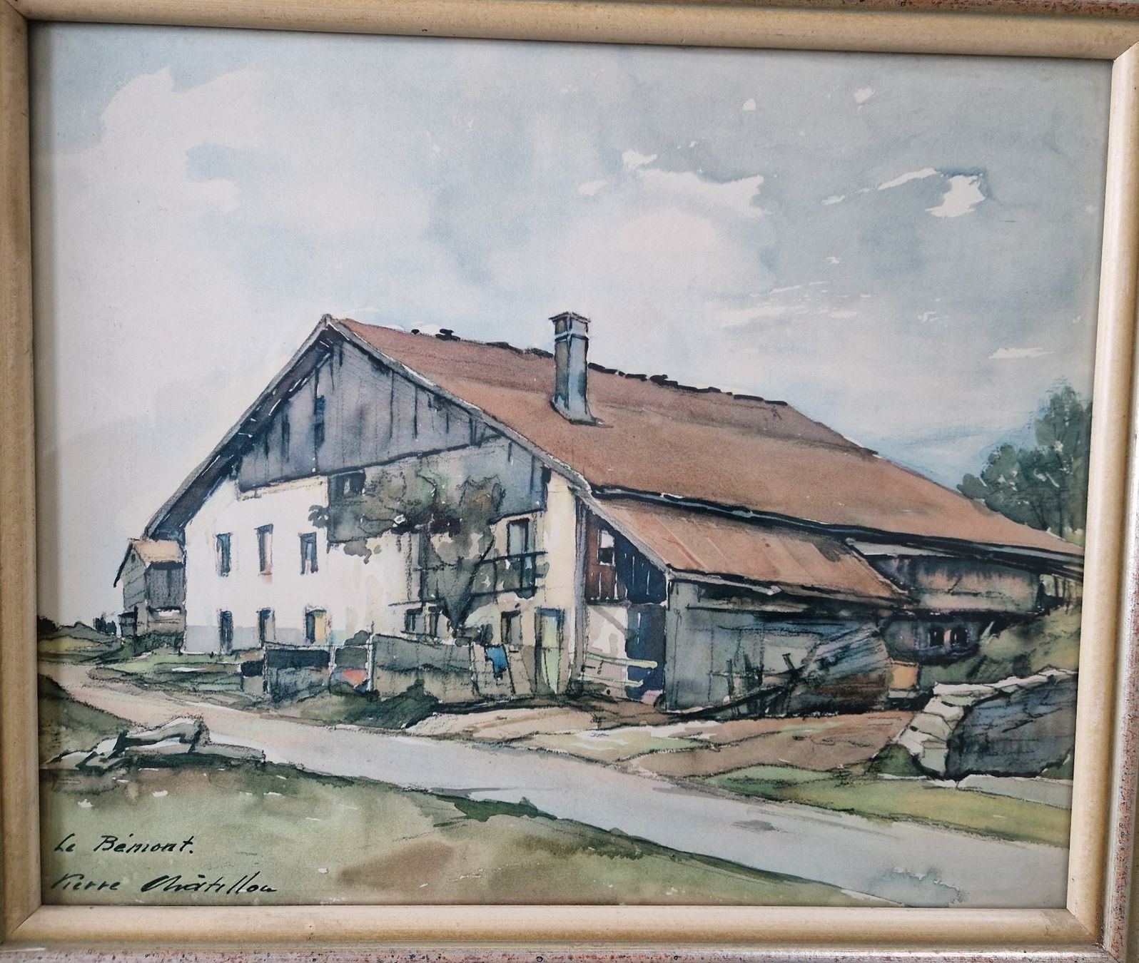 Dipinti: Aquarelle / Aquarell Pierre Châtillon " Le Bémiont" – Usato da Villarepos venduto da Discorine07 1