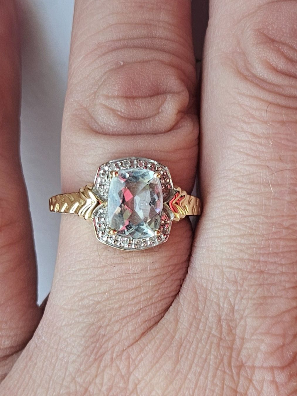 Ringe: 585 Gold Ring Aquamarin & Diamanten 100% ECHT – Gebraucht aus Binningen von lieblingsstyle 8