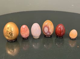 Dekorative Edelstein-Eier – Set aus 6 Stück