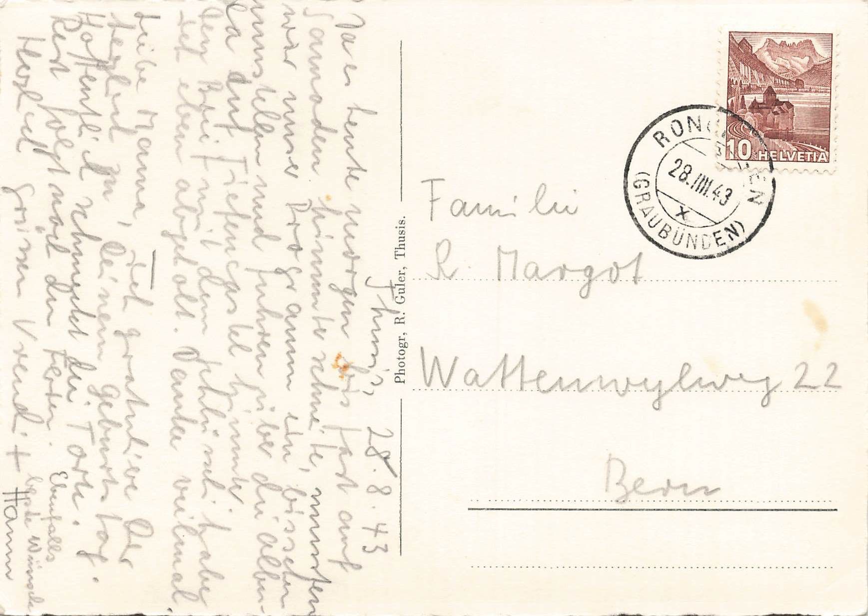 Cartoline postali: Thusis mit heinzenberg G – Usato da Biasca venduto da Blenio71 1
