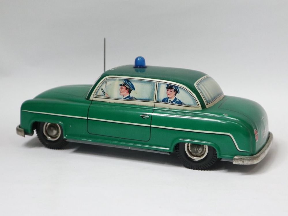 Blechauto Borgward Polizei Blomer & Schüler zum aufziehen 3