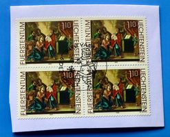 Briefmarken aus Liechtenstein 4 er Block mit Papier 