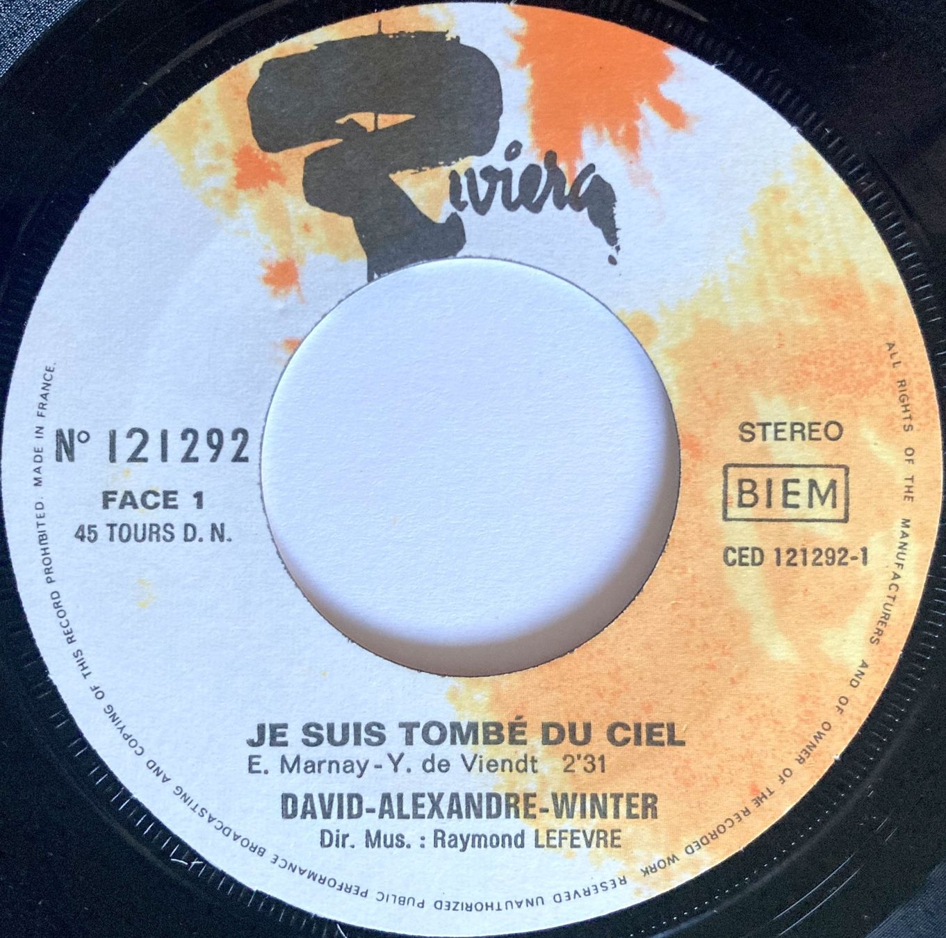 Dischi in vinile: DAVID ALEXANDRE WINTER - JE SUIS TOMBE DU CIEL – Usato da Bottens venduto da hotter-than-hell 2