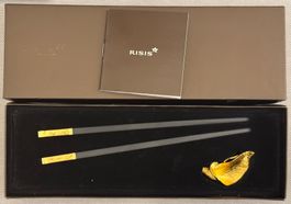 Risis Chopsticks / Baguettes Risis / Gold Plated / Doré