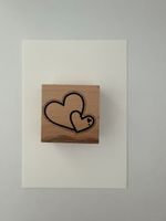 Rubber Stamp Hearts Design Wood Mount Crafting Scrapbooking