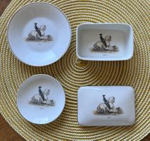 Porcelaine de Paris 4 Teile Design Reiter m.Pferd Sujet HALT