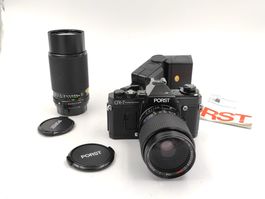 Porst CR-7 (Fujica AX-5) Multiprogram mit Objektiv & Blitz