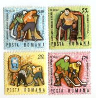 Briefmarken "Eishockey". Rumänien.