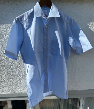 Olymp Herren Hemd kurzarm, blau, Gr. S, Slim line, wie NEU