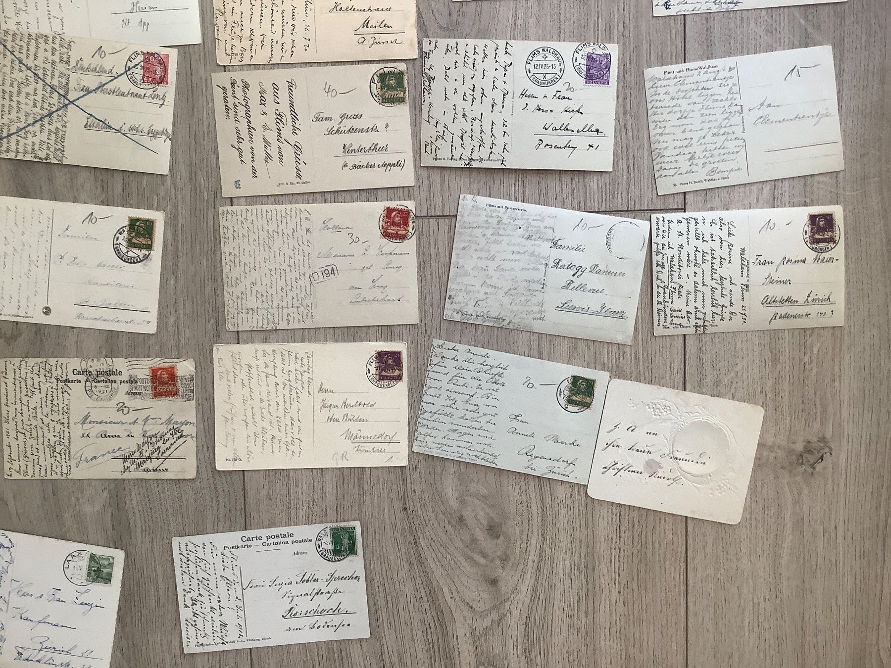 Cartoline postali: 50 alte, gelaufene Ansichtskarten Flims ab 1907 – Usato da St. Gallen venduto da herbrig2 7