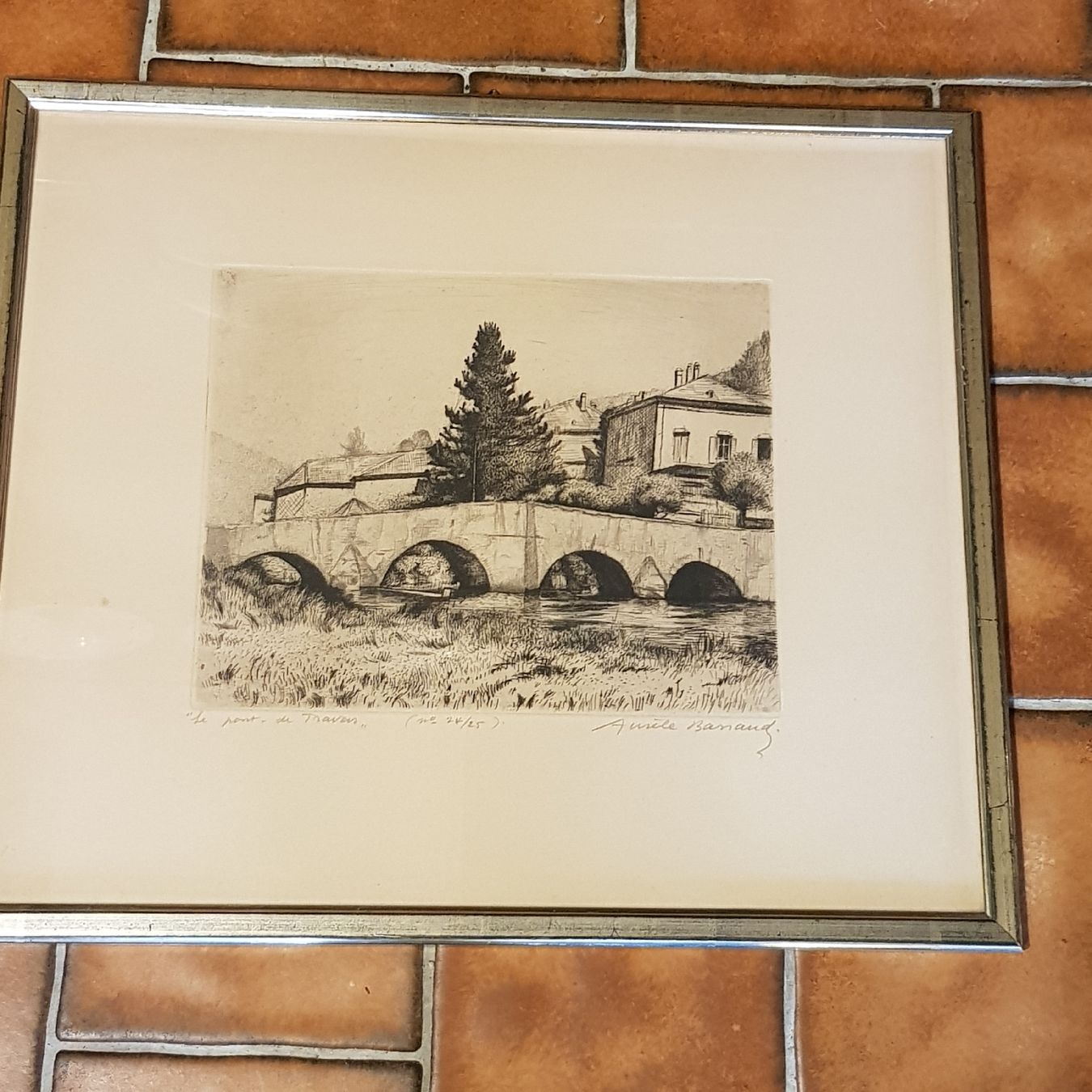 Grafiken & Lithographien: lithographie signée Aurèle BARRAUD  le pont de Travers – Gebraucht aus Cortaillod von lemaurice01