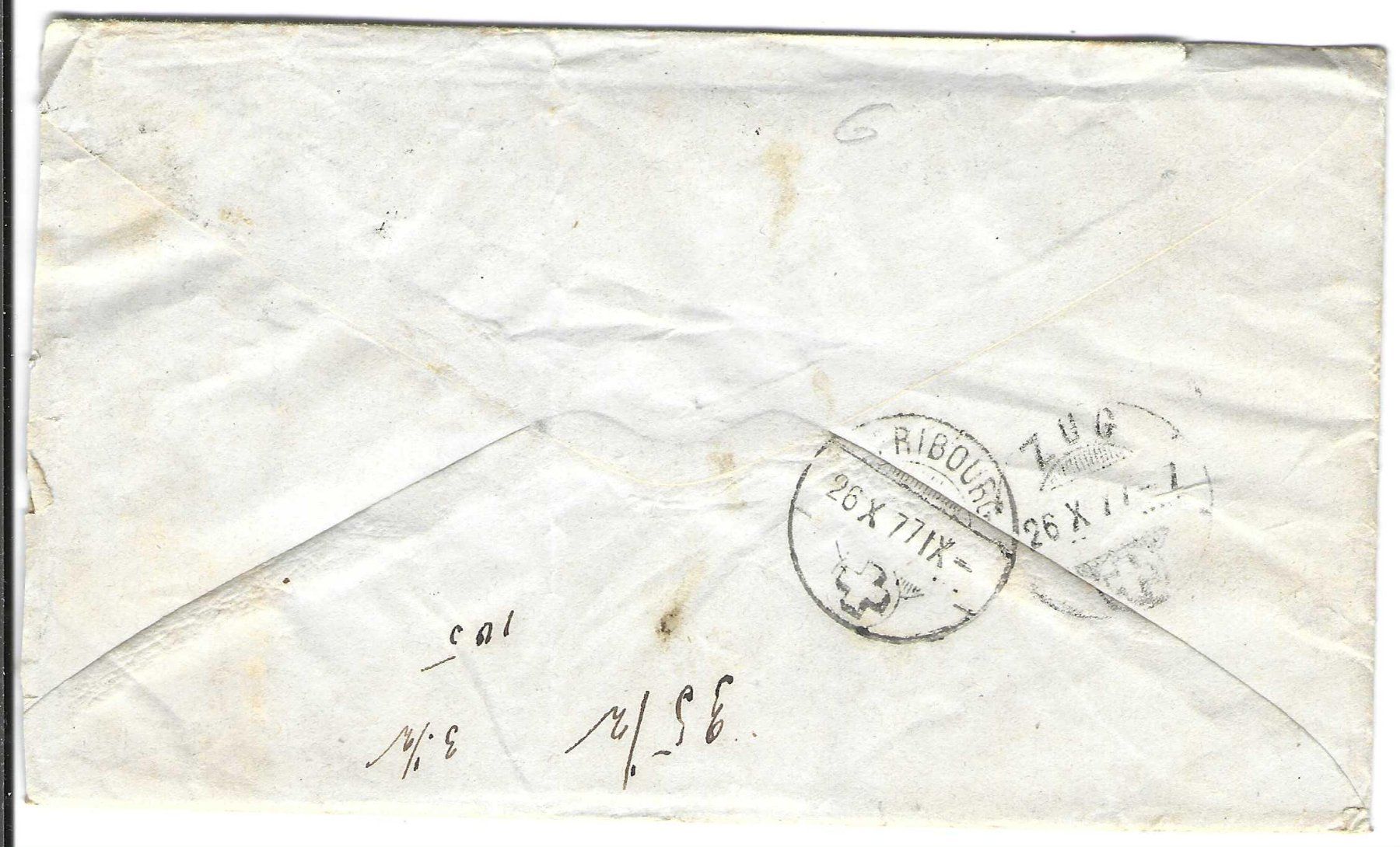 Tutti i francobolli: Brief Rosières - Zug 1877 – Usato da Wildhaus venduto da Brunphil 1