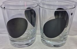 2er Set IKEA Gläser grosse Punkte / H: ca. 9.5 / Ø: ca 7.8