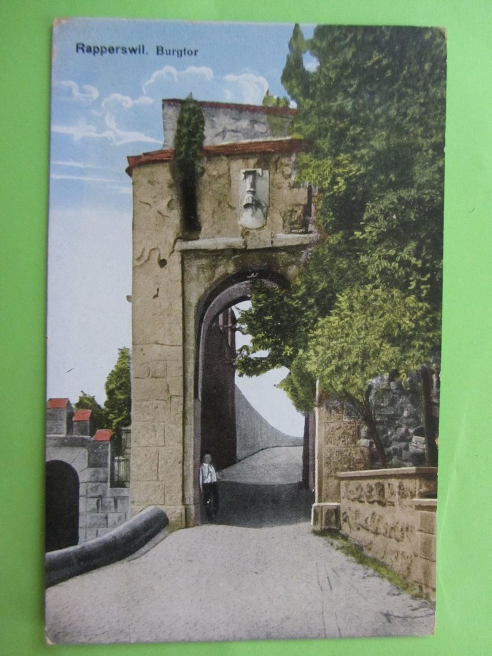 Cartoline postali: Ansichtskarte, Rapperswil, Burgtor ca. 1920 – Usato da Malters venduto da Hausi88